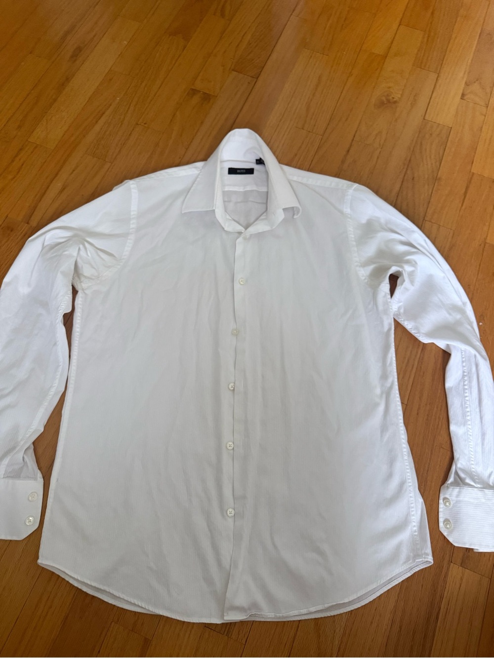 Hugo Boss White Men's Dress Shirt - Classic Long Sleeve medium or 151/5